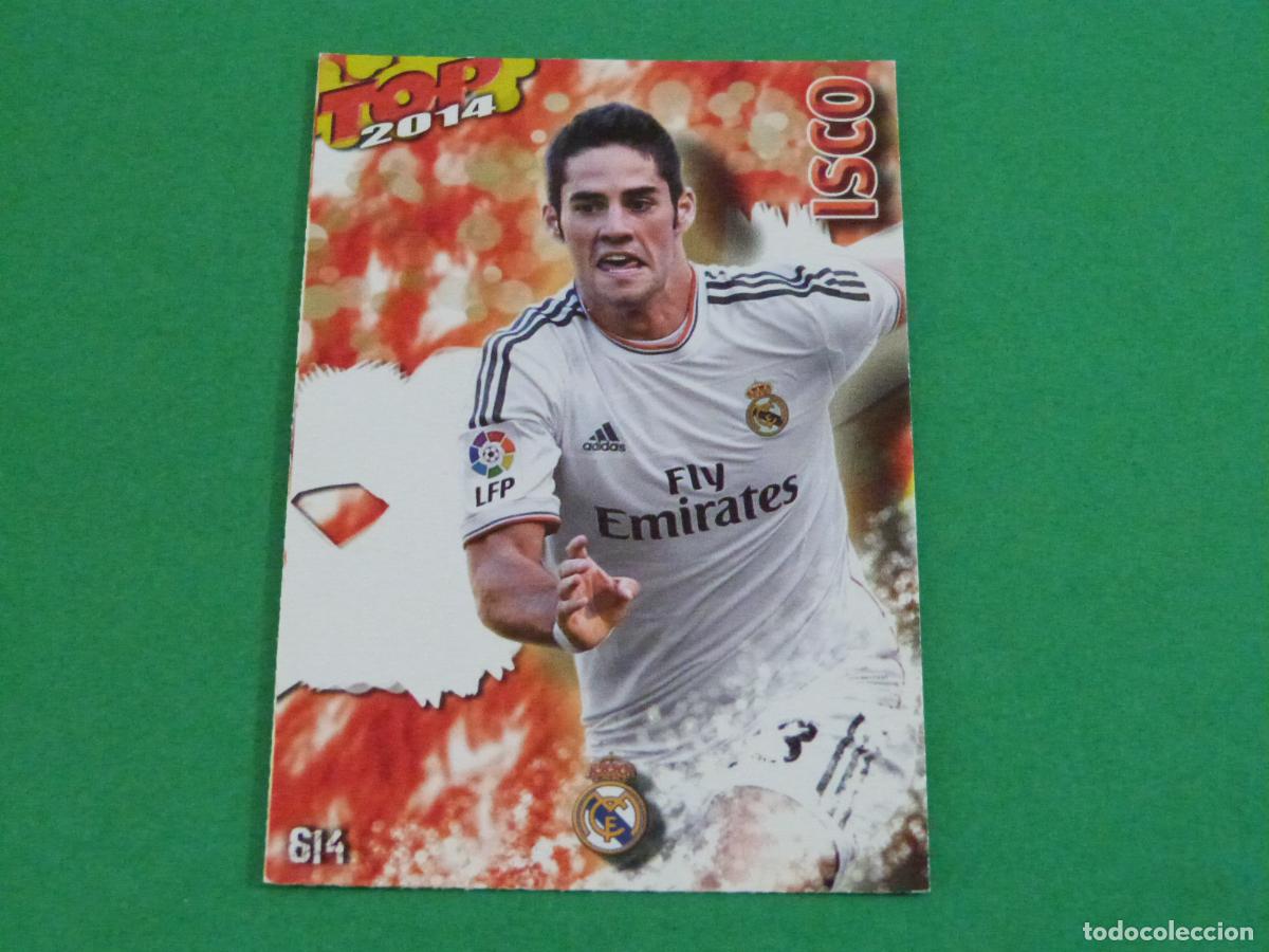 Football Stickers: TRADING CARD FUTBOL ISCO REAL MADRID C.F MATE ROJO N&ordm; 614 FICHAS LIGA TOP MUNDICROMO 2013-2014/13-14