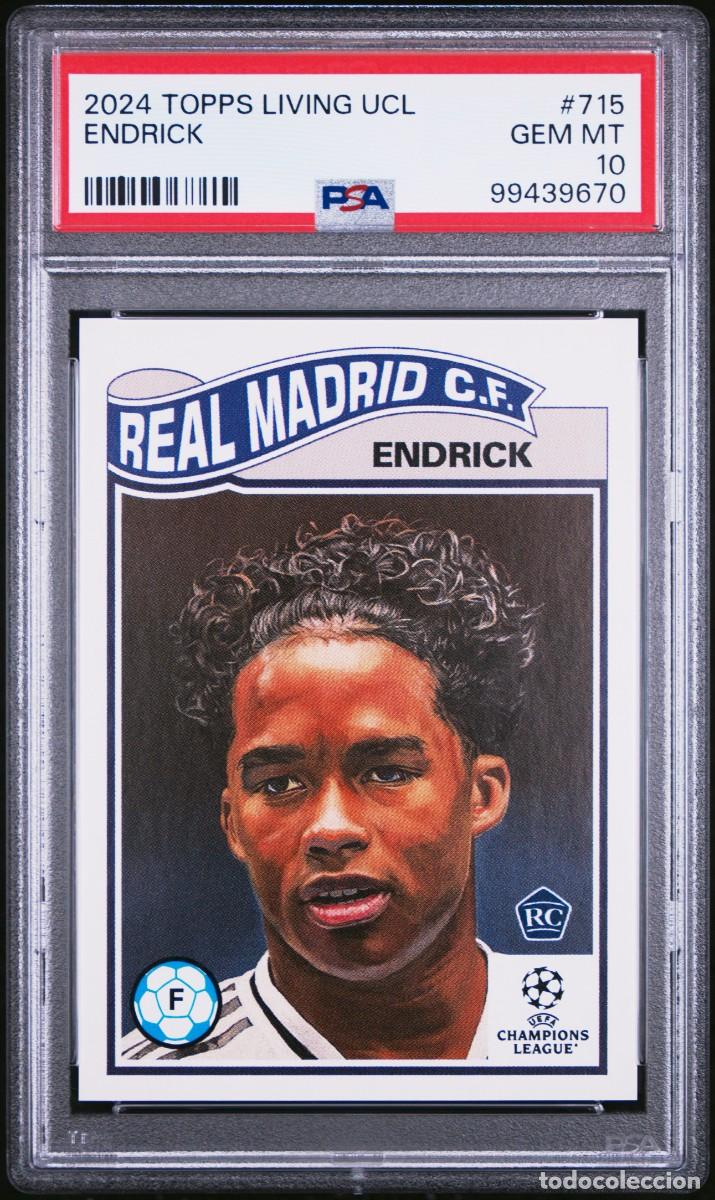 Football Stickers: Rookie Endrick #715 Real Madrid Topps Living UCL 2024 2025 PSA 10