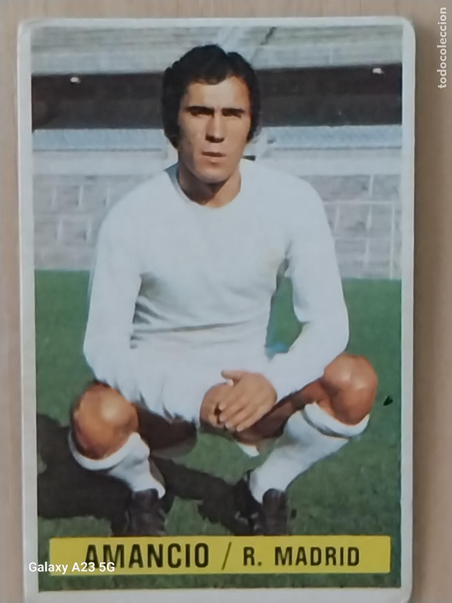 Football Stickers: AMANCIO REAL MADRID *-.*.......*.-* ED ESTE 1974 74 75 1975 CROMO SIN PEGAR NUNCA