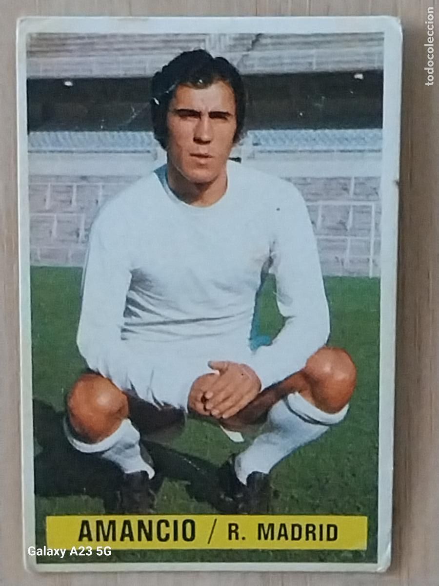 Football Stickers: AMANCIO REAL MADRID *-.**.-* ED ESTE 1974 74 75 1975 CROMO SIN PEGAR NUNCA