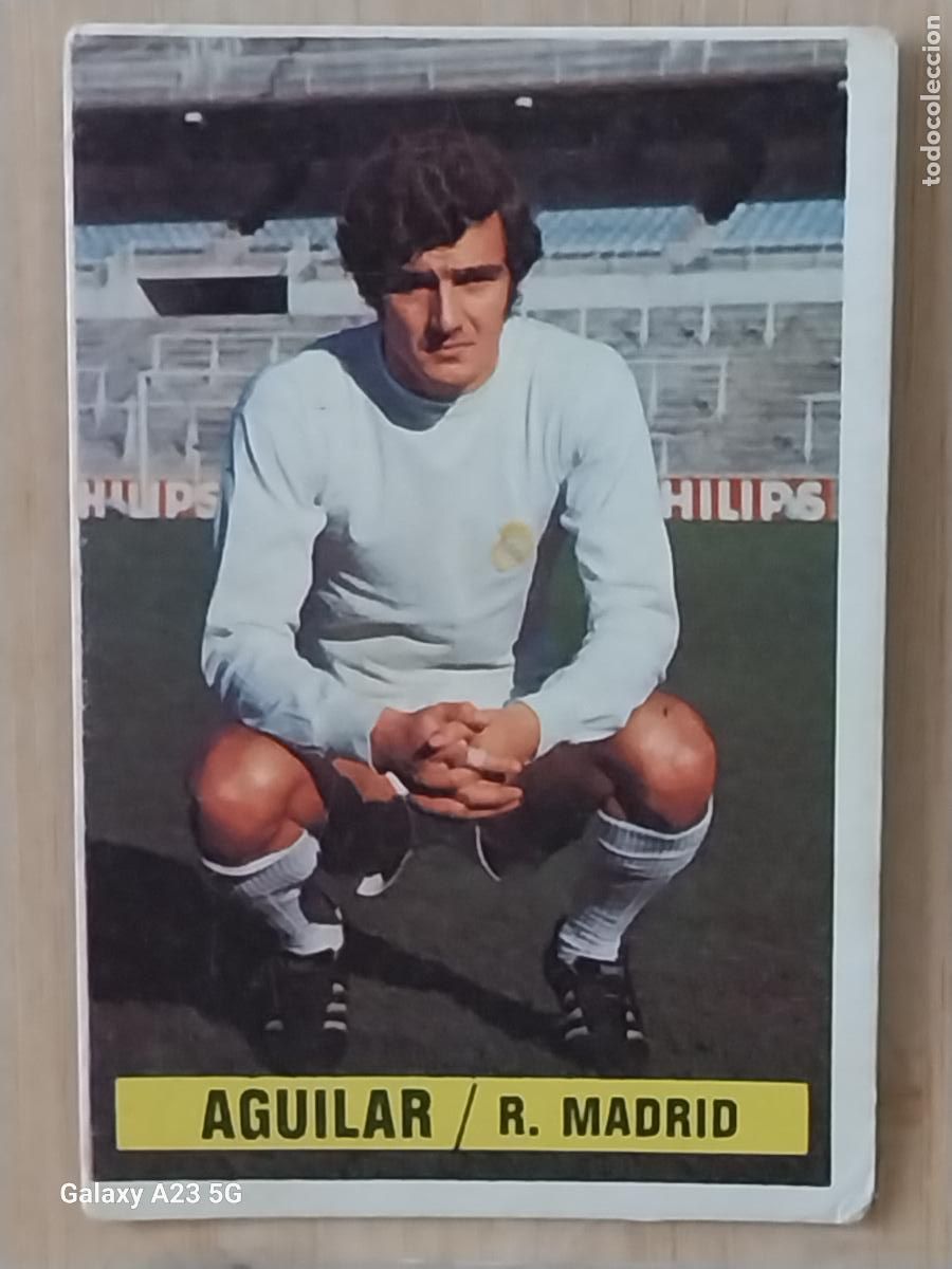 Cromos de f&uacute;tbol: AGUILAR REAL MADRID *-.*----*.-* ED ESTE 1974 74 75 1975 CROMO SIN PEGAR NUNCA