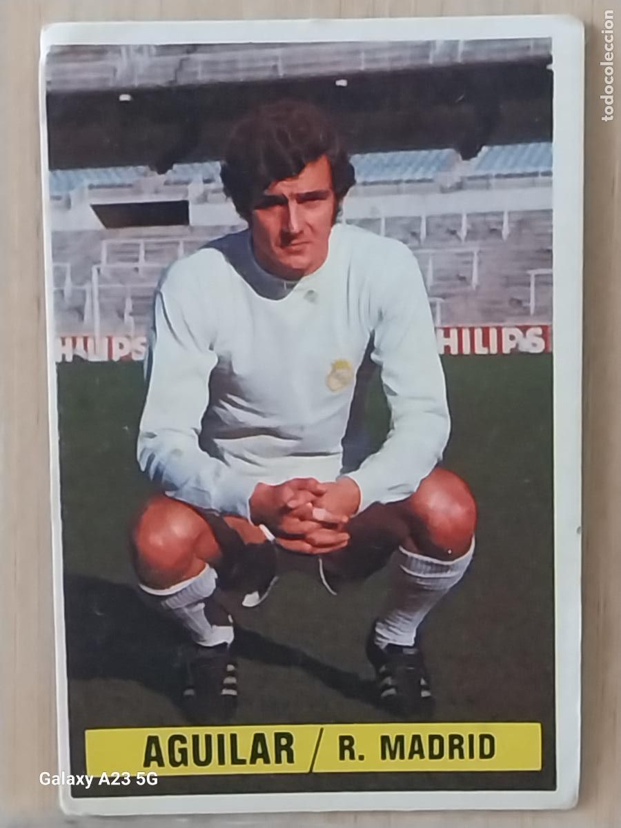 Cromos de f&uacute;tbol: AGUILAR REAL MADRID *-.*--*.-* ED ESTE 1974 74 75 1975 CROMO SIN PEGAR NUNCA