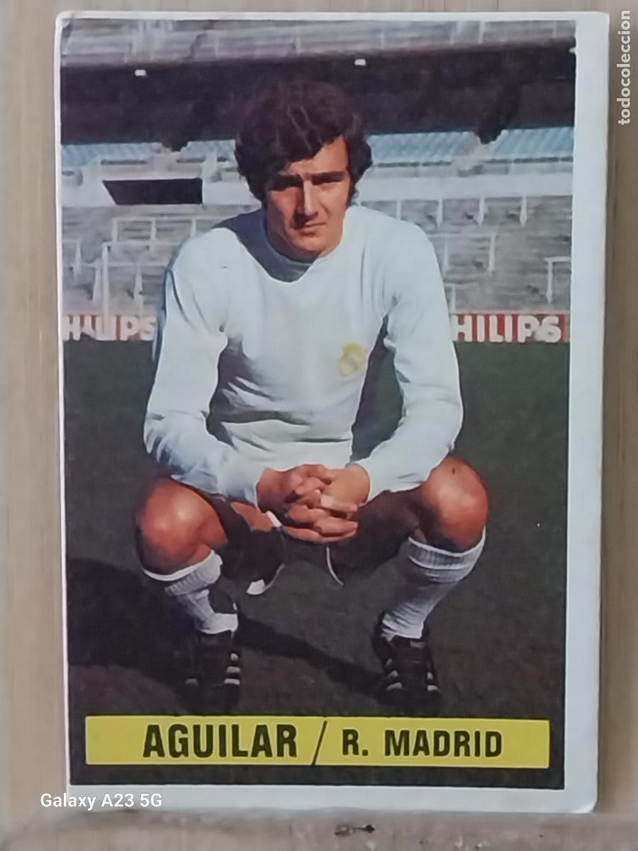 Cromos de f&uacute;tbol: AGUILAR REAL MADRID *-.*...........*.-* ED ESTE 1974 74 75 1975 CROMO SIN PEGAR NUNCA