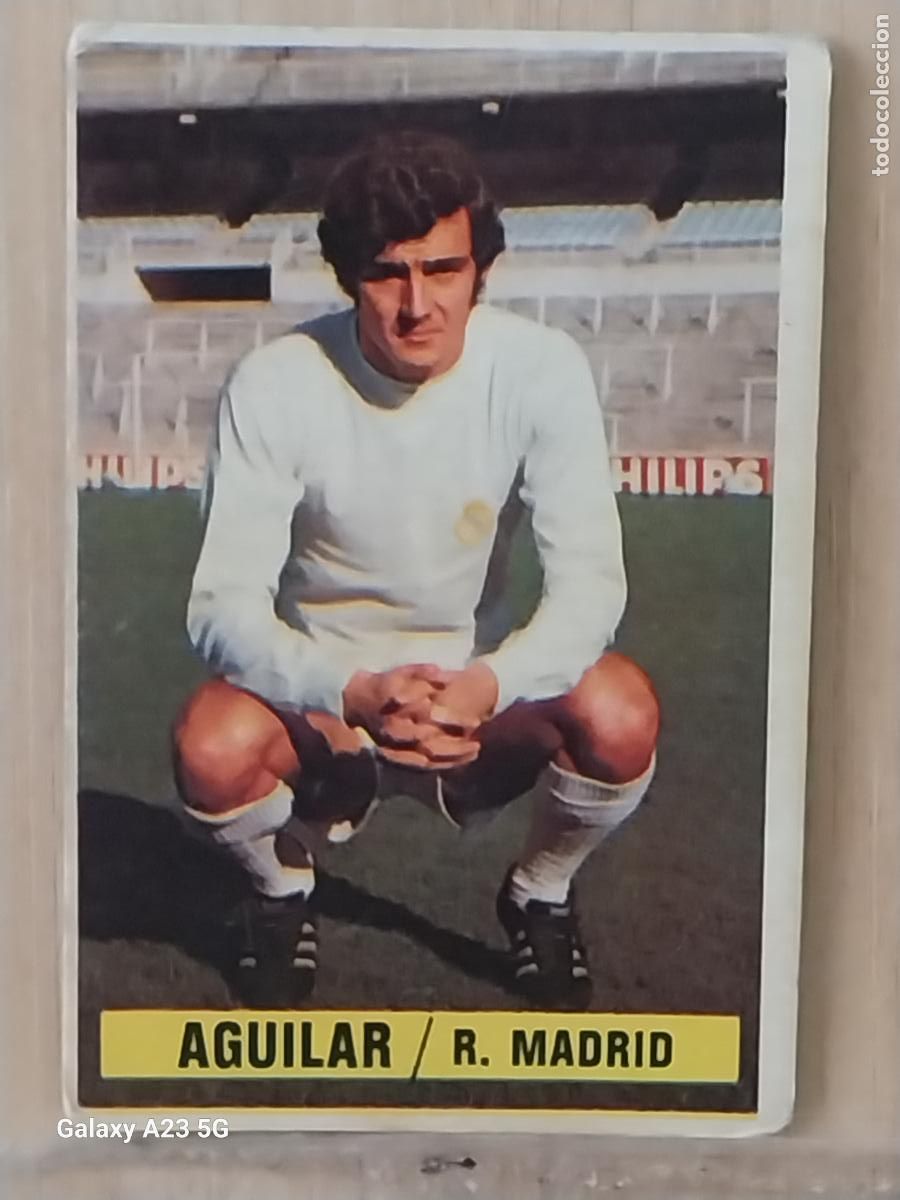 Cromos de f&uacute;tbol: AGUILAR REAL MADRID *-.*..........*.-* ED ESTE 1974 74 75 1975 CROMO SIN PEGAR NUNCA