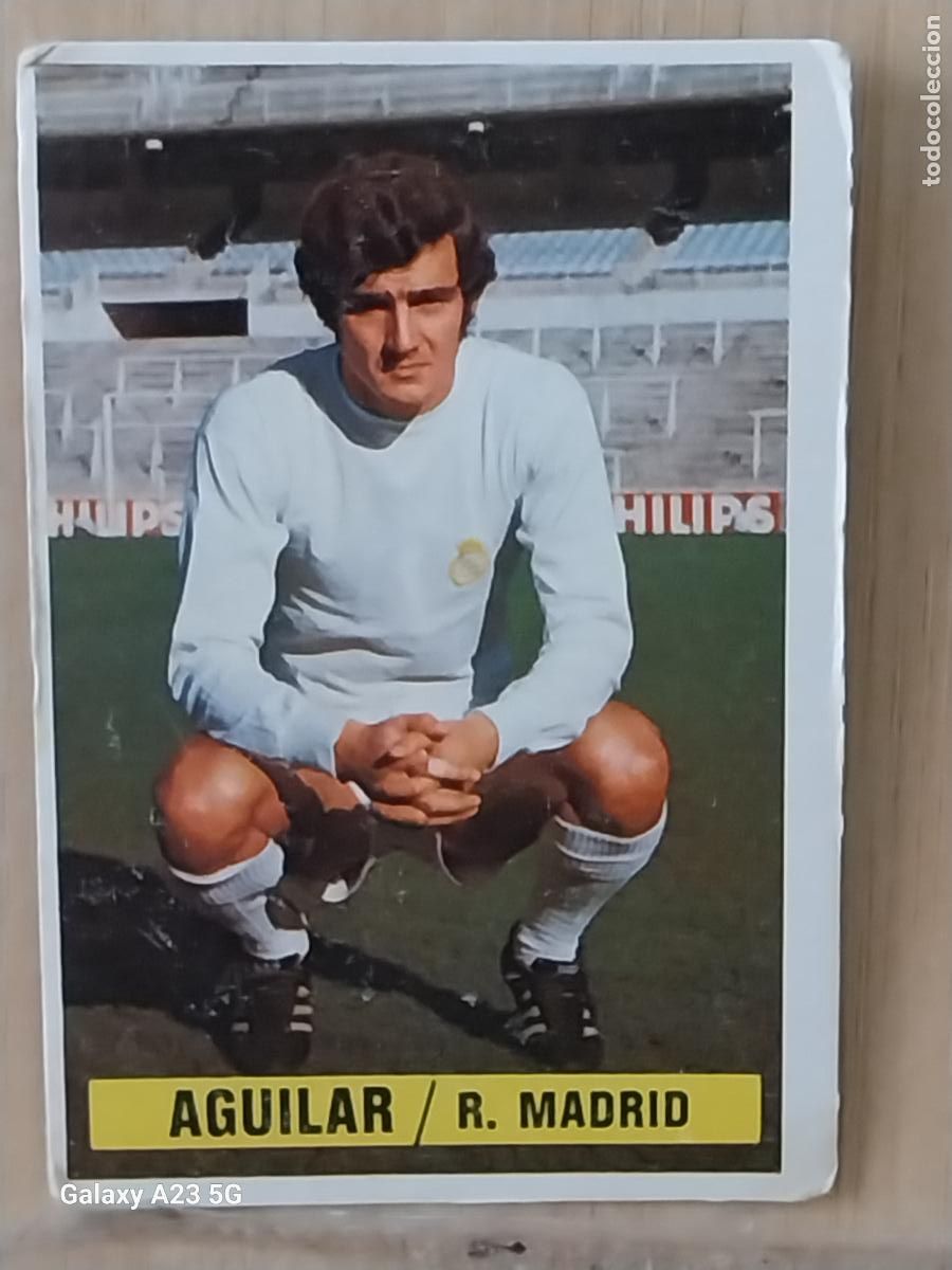 Cromos de f&uacute;tbol: AGUILAR REAL MADRID *-.*.........*.-* ED ESTE 1974 74 75 1975 CROMO SIN PEGAR NUNCA