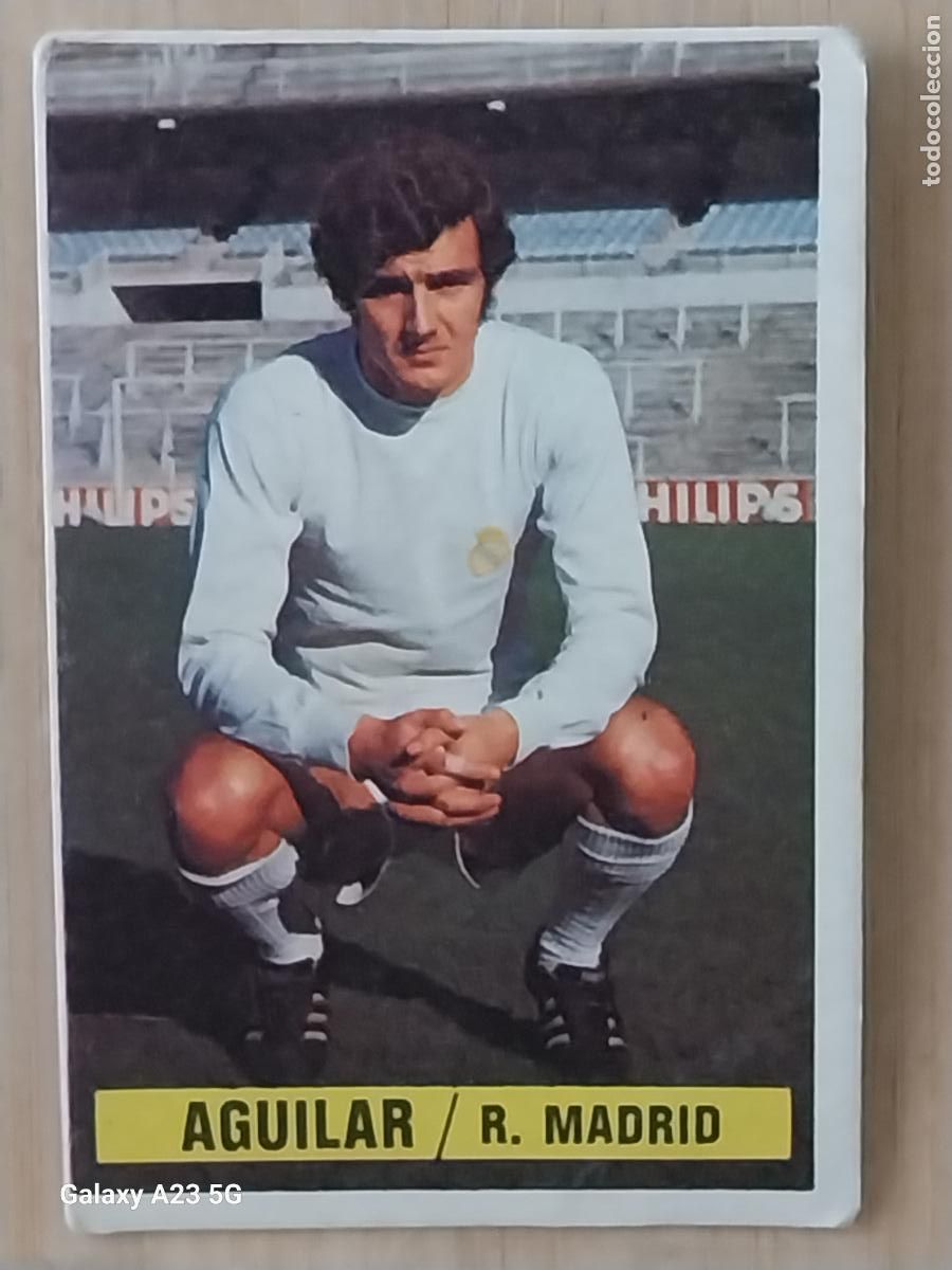 Cromos de f&uacute;tbol: AGUILAR REAL MADRID *-.*......*.-* ED ESTE 1974 74 75 1975 CROMO SIN PEGAR NUNCA