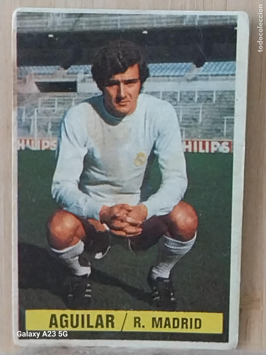 Cromos de f&uacute;tbol: AGUILAR REAL MADRID *-.*....*.-* ED ESTE 1974 74 75 1975 CROMO SIN PEGAR NUNCA