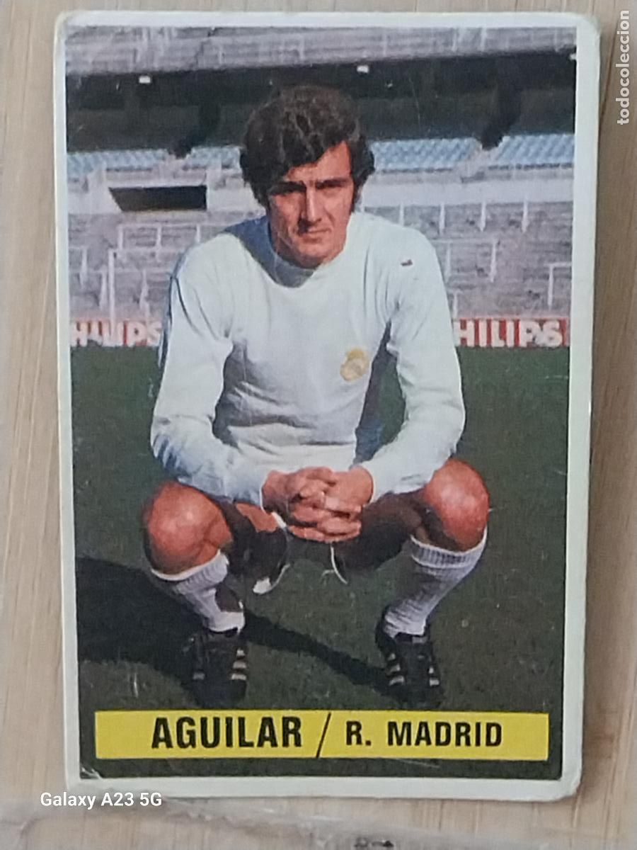Cromos de f&uacute;tbol: AGUILAR REAL MADRID *-.*..*.-* ED ESTE 1974 74 75 1975 CROMO SIN PEGAR NUNCA