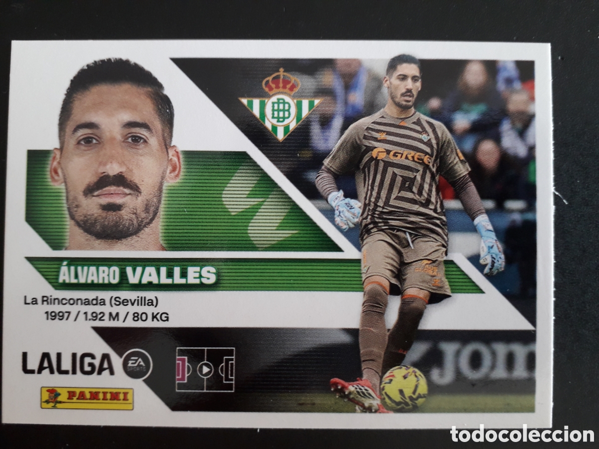 Cromos de f&uacute;tbol: VALLES, BETIS N&deg; 3 ED ESTE 2026 2027 26 27 SIN PEGAR PEDIDO M&Iacute;NIMO 3&euro;