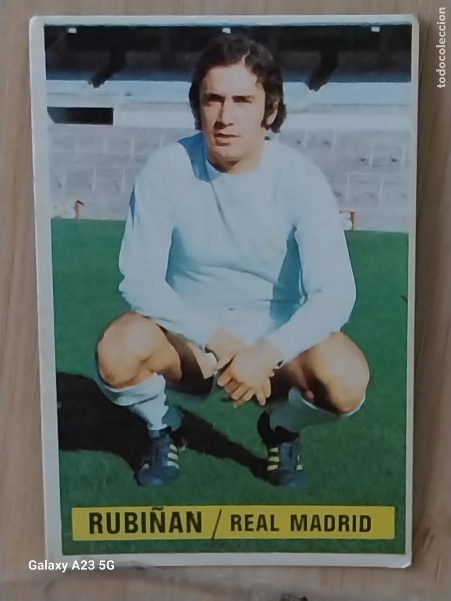 Cromos de f&uacute;tbol: RUBI&Ntilde;AN REAL MADRID *-.*.*.-* ED ESTE 1974 74 75 1975 CROMO SIN PEGAR NUNCA