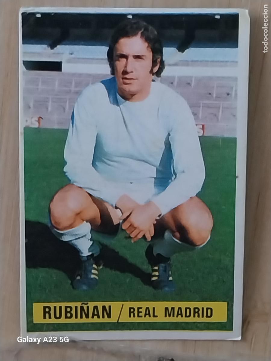 Cromos de f&uacute;tbol: RUBI&Ntilde;AN REAL MADRID *-.*...............*.-* ED ESTE 1974 74 75 1975 CROMO SIN PEGAR NUNCA
