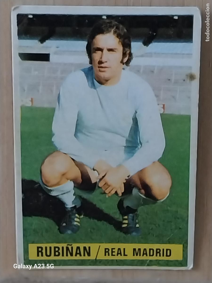 Cromos de f&uacute;tbol: RUBI&Ntilde;AN REAL MADRID *-.*..............*.-* ED ESTE 1974 74 75 1975 CROMO SIN PEGAR NUNCA