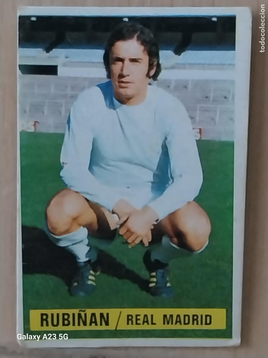 Cromos de f&uacute;tbol: RUBI&Ntilde;AN REAL MADRID *-.*...........*.-* ED ESTE 1974 74 75 1975 CROMO SIN PEGAR NUNCA