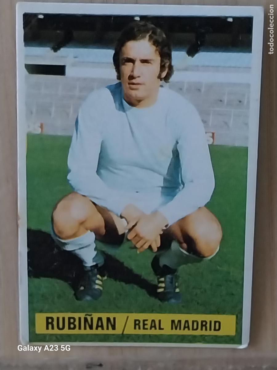 Cromos de f&uacute;tbol: RUBI&Ntilde;AN REAL MADRID *-.*........*.-* ED ESTE 1974 74 75 1975 CROMO SIN PEGAR NUNCA