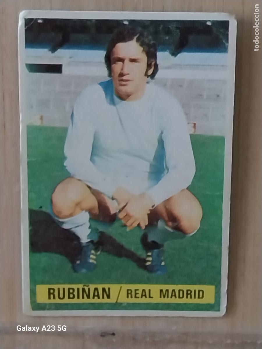 Cromos de f&uacute;tbol: RUBI&Ntilde;AN REAL MADRID *-.*.......*.-* ED ESTE 1974 74 75 1975 CROMO SIN PEGAR NUNCA