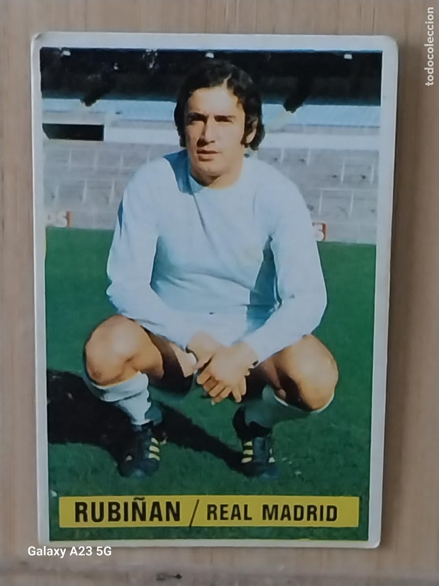 Cromos de f&uacute;tbol: RUBI&Ntilde;AN REAL MADRID *-.*......*.-* ED ESTE 1974 74 75 1975 CROMO SIN PEGAR NUNCA