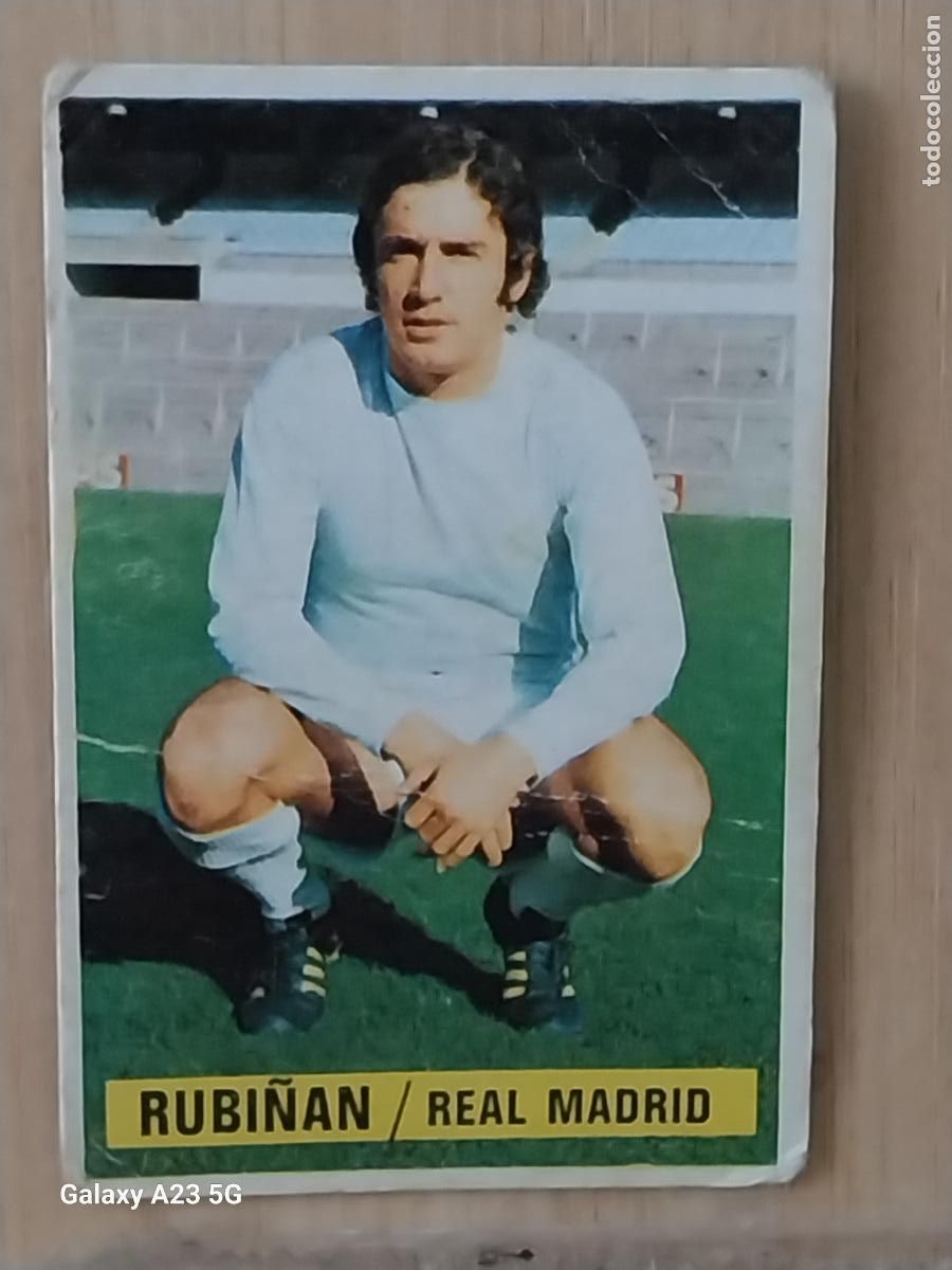 Cromos de f&uacute;tbol: RUBI&Ntilde;AN REAL MADRID *-.*.....*.-* ED ESTE 1974 74 75 1975 CROMO SIN PEGAR NUNCA
