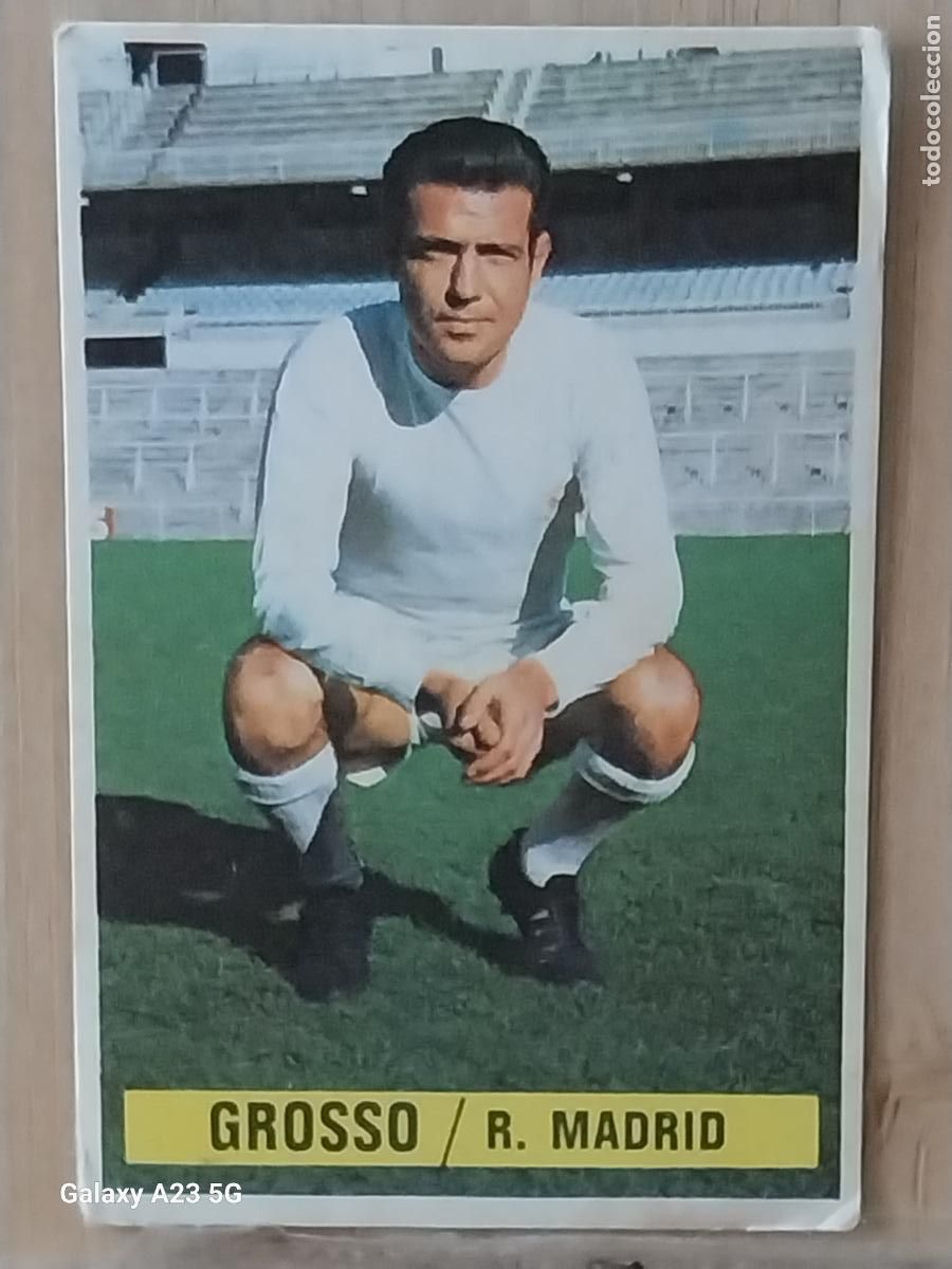 Cromos de f&uacute;tbol: GROSSO REAL MADRID *-.*................*.-* ED ESTE 1974 74 75 1975 CROMO SIN PEGAR NUNCA