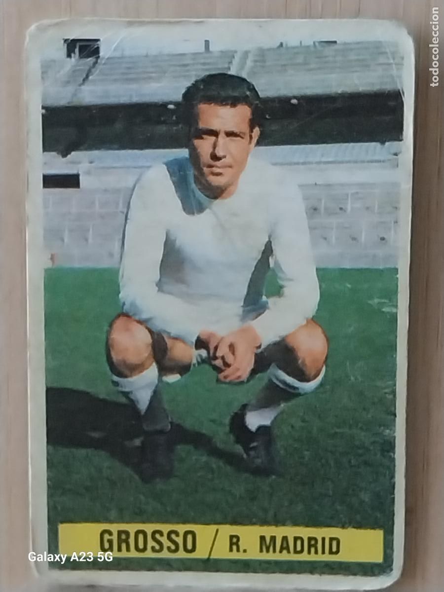 Cromos de f&uacute;tbol: GROSSO REAL MADRID *-.*...............*.-* ED ESTE 1974 74 75 1975 CROMO SIN PEGAR NUNCA