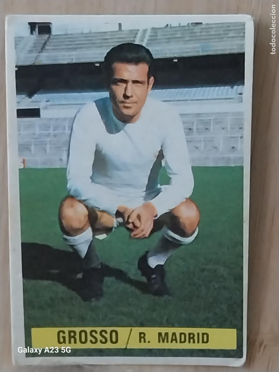 Cromos de f&uacute;tbol: GROSSO REAL MADRID *-.*..............*.-* ED ESTE 1974 74 75 1975 CROMO SIN PEGAR NUNCA