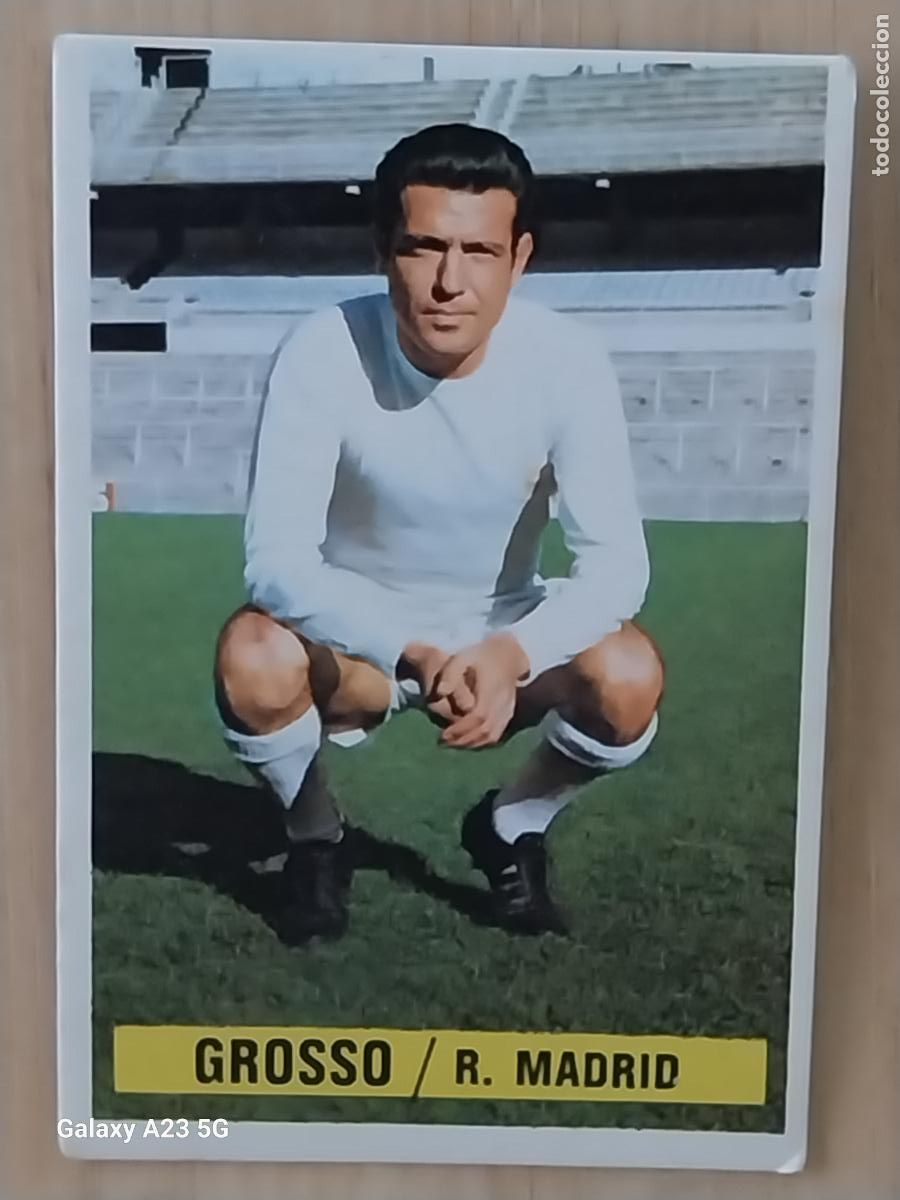 Cromos de f&uacute;tbol: GROSSO REAL MADRID *-.*............*.-* ED ESTE 1974 74 75 1975 CROMO SIN PEGAR NUNCA