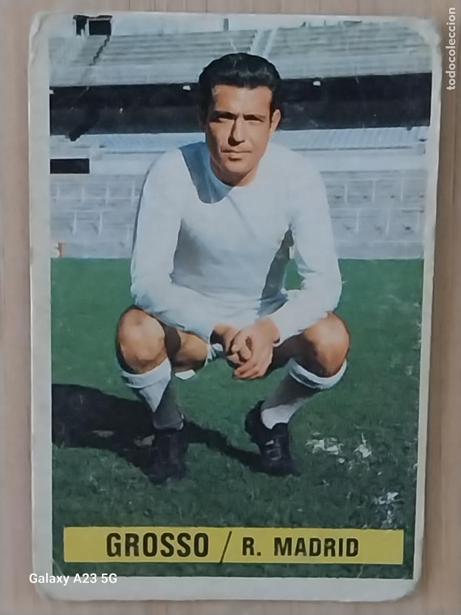 Cromos de f&uacute;tbol: GROSSO REAL MADRID *-.*...........*.-* ED ESTE 1974 74 75 1975 CROMO SIN PEGAR NUNCA