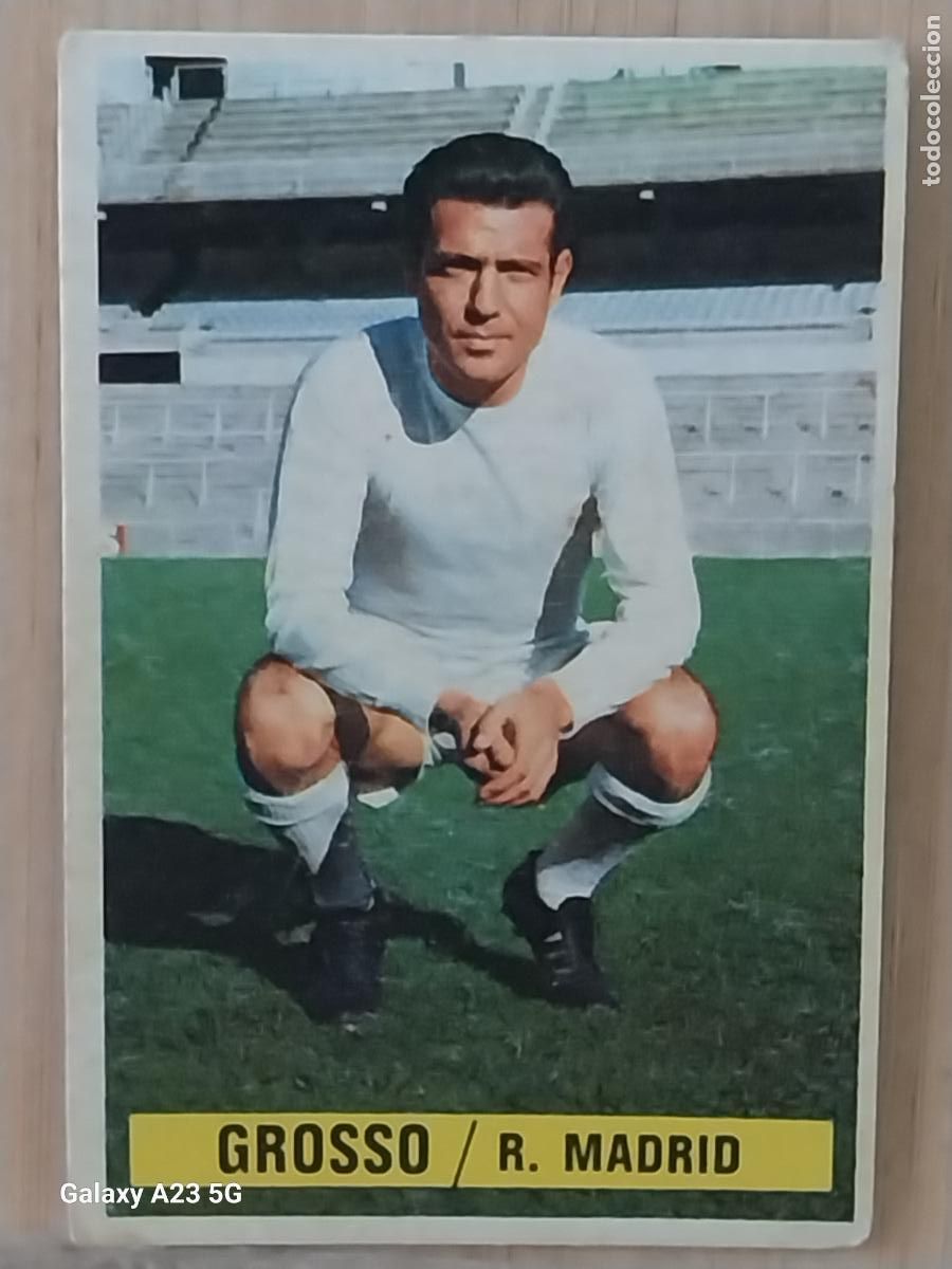 Cromos de f&uacute;tbol: GROSSO REAL MADRID *-.*..........*.-* ED ESTE 1974 74 75 1975 CROMO SIN PEGAR NUNCA