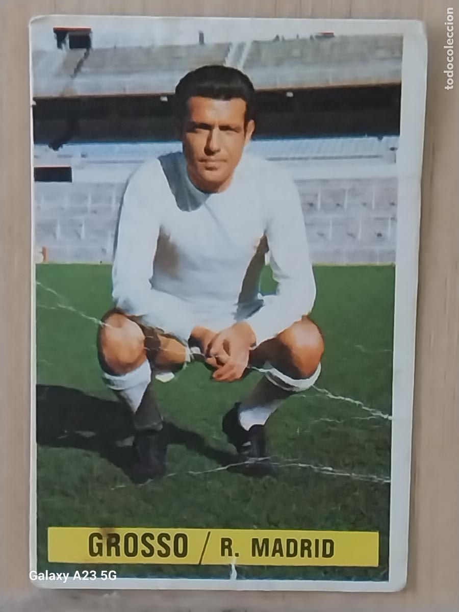 Cromos de f&uacute;tbol: GROSSO REAL MADRID *-.*.........*.-* ED ESTE 1974 74 75 1975 CROMO SIN PEGAR NUNCA