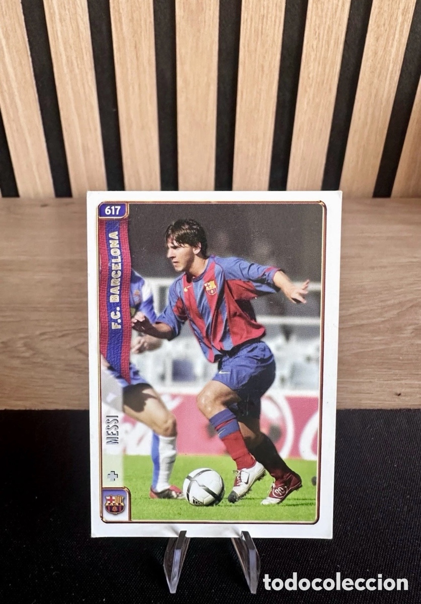 Cromos de f&uacute;tbol: MESSI ROOKIE 617 FICHAS DE LA LIGA 2004. ORIGINAL.