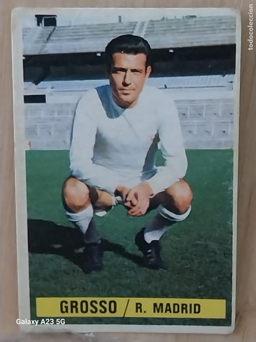 Cromos de f&uacute;tbol: GROSSO REAL MADRID *-.*........*.-* ED ESTE 1974 74 75 1975 CROMO SIN PEGAR NUNCA