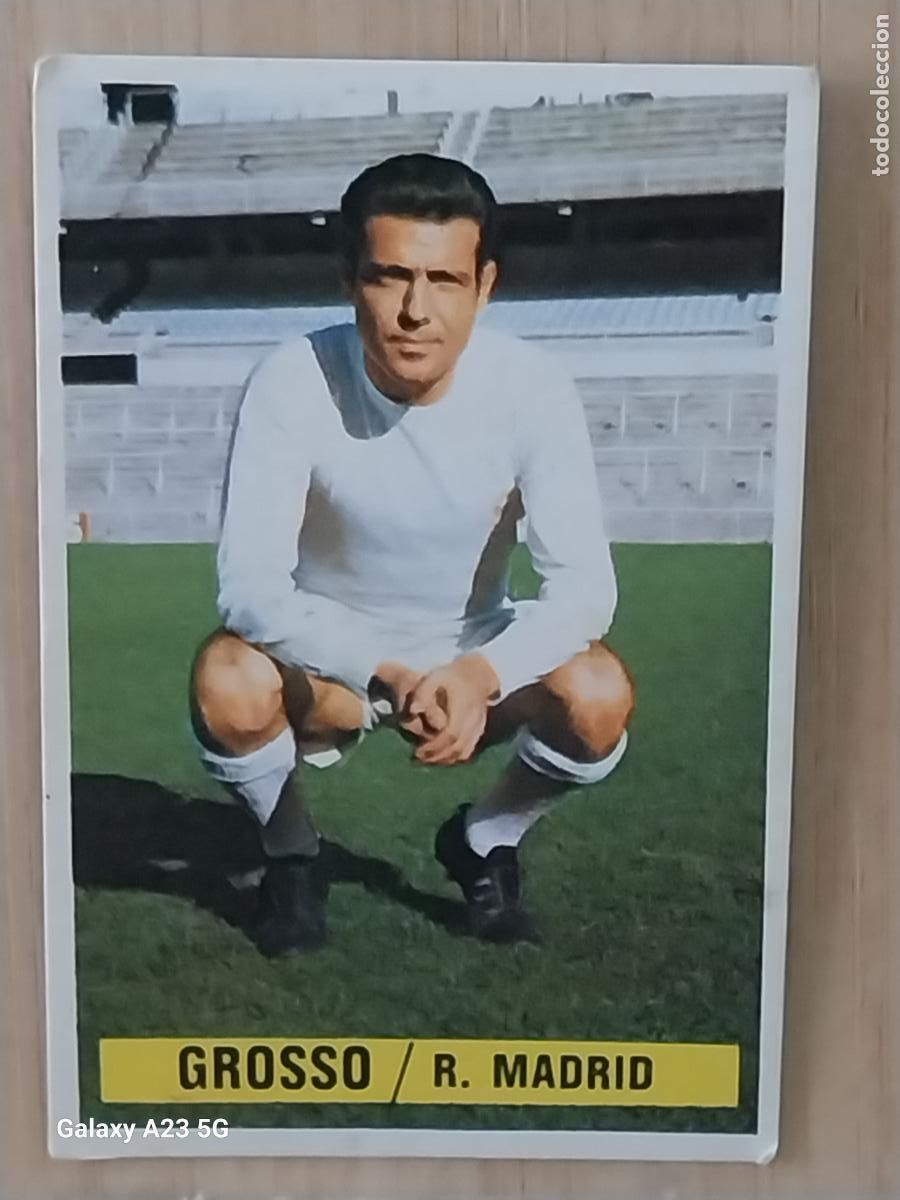 Cromos de f&uacute;tbol: GROSSO REAL MADRID *-.*.......*.-* ED ESTE 1974 74 75 1975 CROMO SIN PEGAR NUNCA