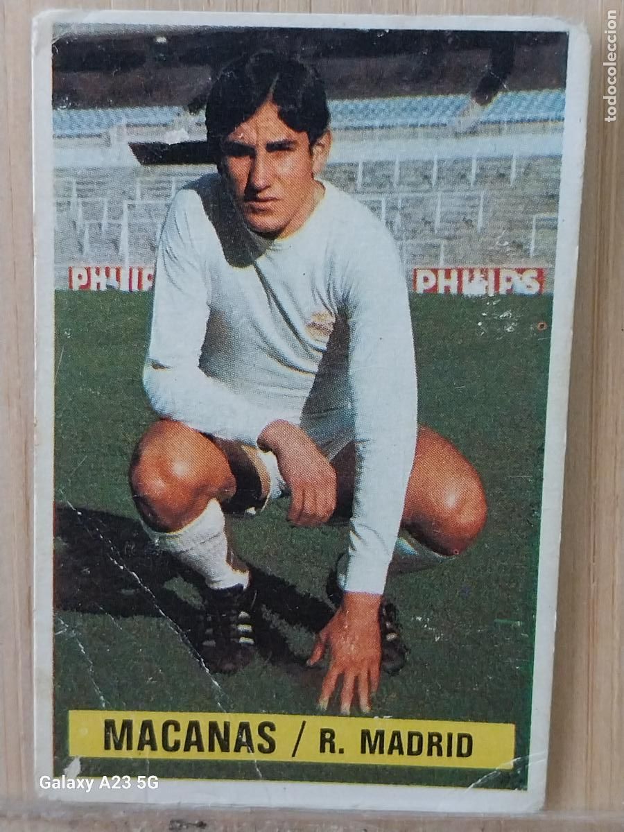 Cromos de f&uacute;tbol: MACANAS REAL MADRID *-.*......................*.-* ED ESTE 1974 74 75 1975 CROMO SIN PEGAR NUNCA