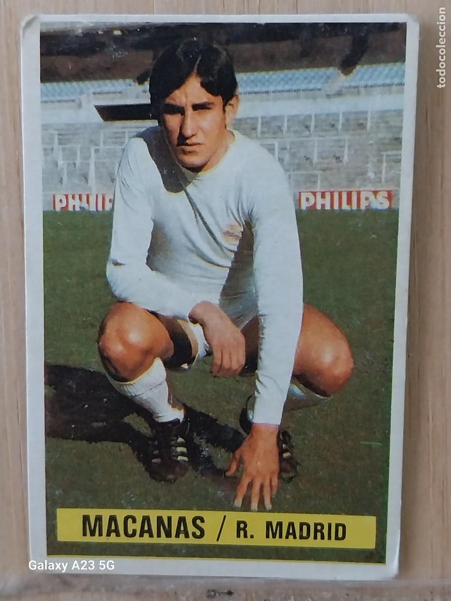 Cromos de f&uacute;tbol: MACANAS REAL MADRID *-.*.....................*.-* ED ESTE 1974 74 75 1975 CROMO SIN PEGAR NUNCA