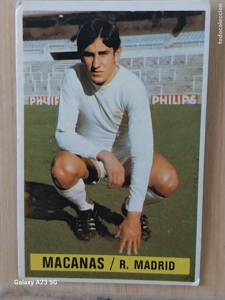 Cromos de f&uacute;tbol: MACANAS REAL MADRID *-.*....................*.-* ED ESTE 1974 74 75 1975 CROMO SIN PEGAR NUNCA