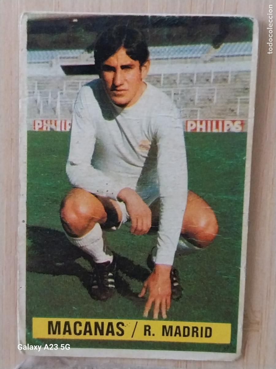 Cromos de f&uacute;tbol: MACANAS REAL MADRID *-.*...................*.-* ED ESTE 1974 74 75 1975 CROMO SIN PEGAR NUNCA