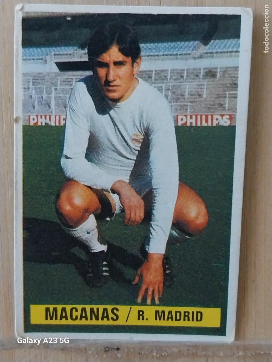 Cromos de f&uacute;tbol: MACANAS REAL MADRID *-.*..................*.-* ED ESTE 1974 74 75 1975 CROMO SIN PEGAR NUNCA