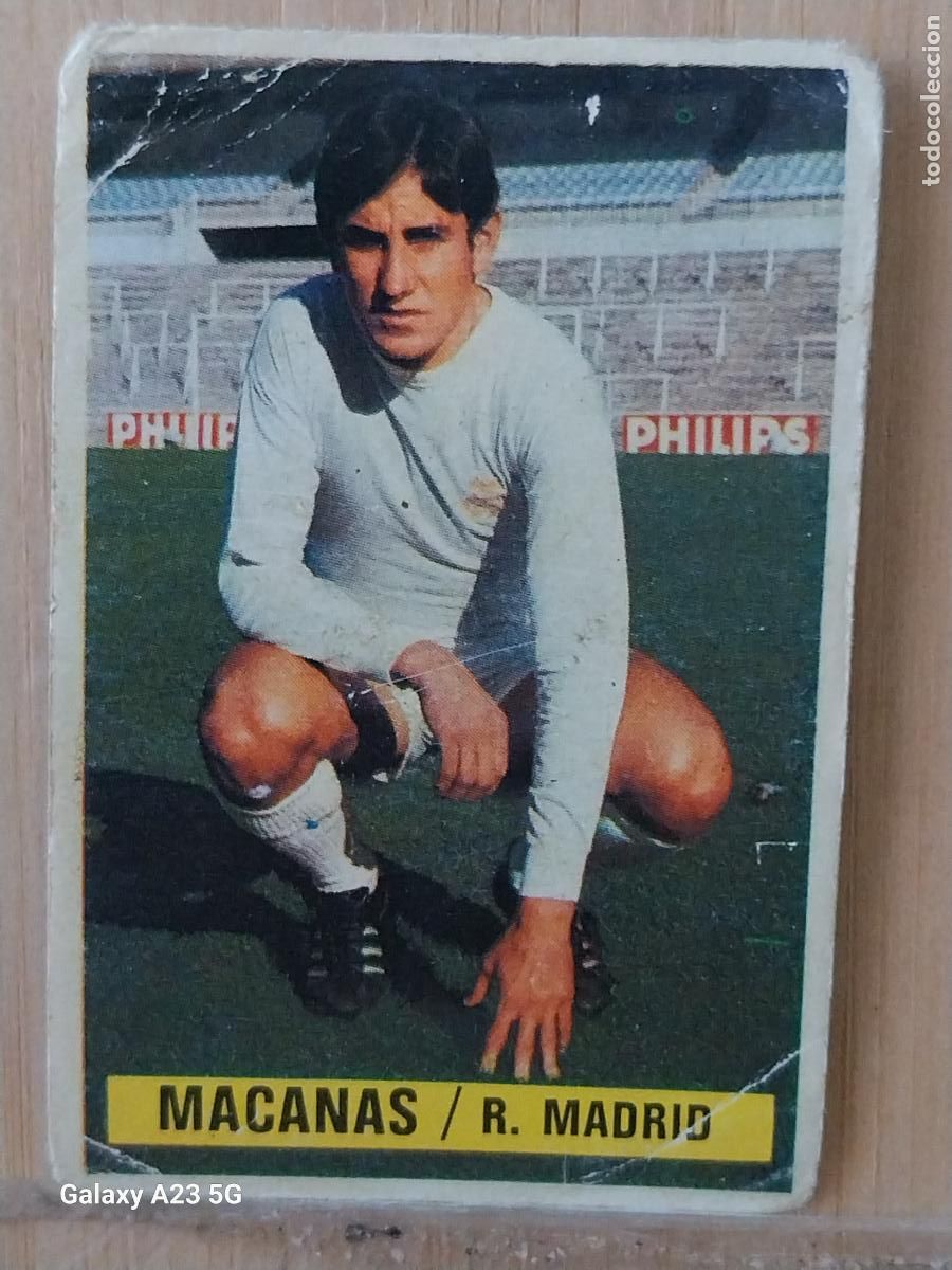 Cromos de f&uacute;tbol: MACANAS REAL MADRID *-.*.................*.-* ED ESTE 1974 74 75 1975 CROMO SIN PEGAR NUNCA