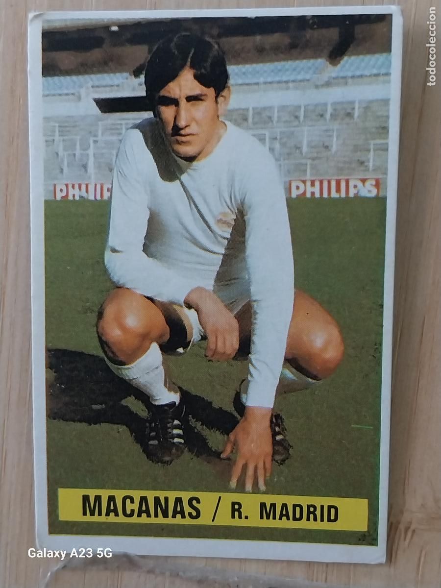 Cromos de f&uacute;tbol: MACANAS REAL MADRID *-.*................*.-* ED ESTE 1974 74 75 1975 CROMO SIN PEGAR NUNCA