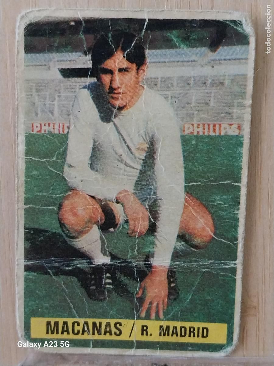 Cromos de f&uacute;tbol: MACANAS REAL MADRID *-.*...............*.-* ED ESTE 1974 74 75 1975 CROMO SIN PEGAR NUNCA