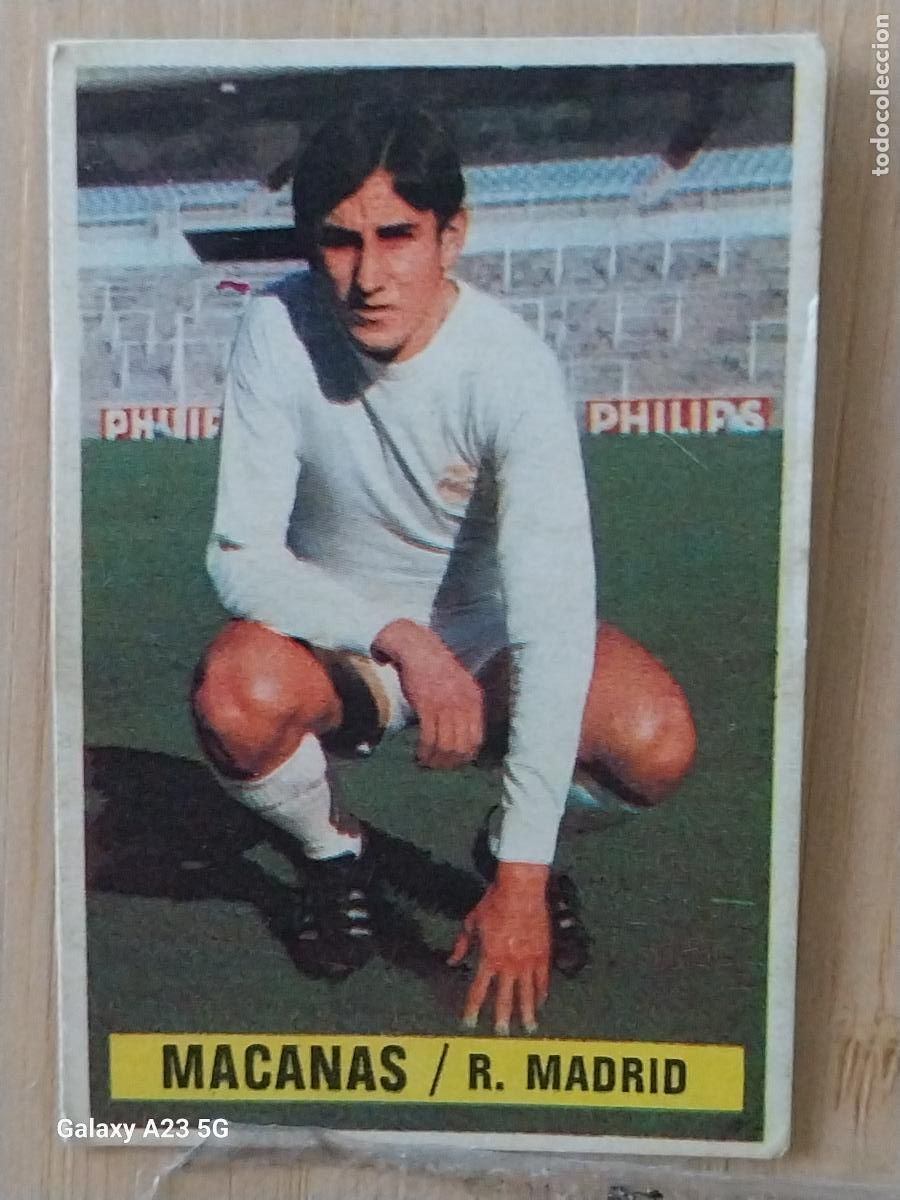 Cromos de f&uacute;tbol: MACANAS REAL MADRID *-.*..............*.-* ED ESTE 1974 74 75 1975 CROMO SIN PEGAR NUNCA