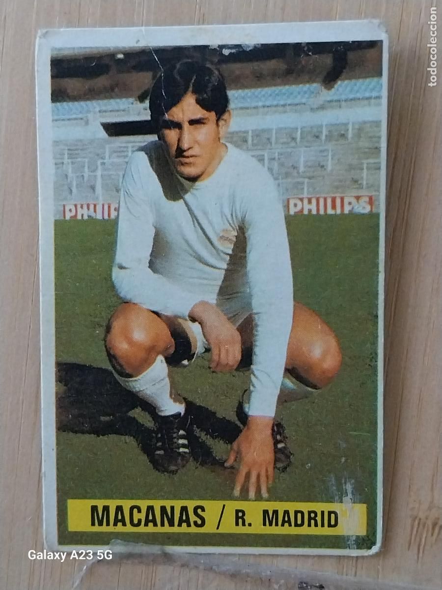 Cromos de f&uacute;tbol: MACANAS REAL MADRID *-.*.............*.-* ED ESTE 1974 74 75 1975 CROMO SIN PEGAR NUNCA