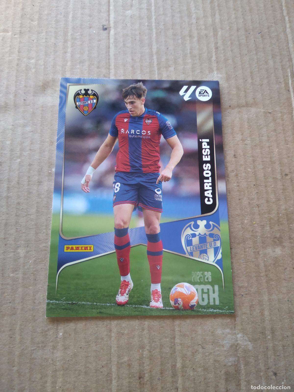 Cromos de f&uacute;tbol: 215 CARLOS ESPI ROOKIE LEVANTE CROMO FUTBOL PANINI LIGA MGKS 25-26 MEGACRACKS 2025-2026