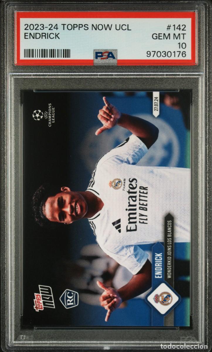 Cromos de f&uacute;tbol: Rookie Endrick #715 Real Madrid Topps Living UCL 2024 2025 PSA 10