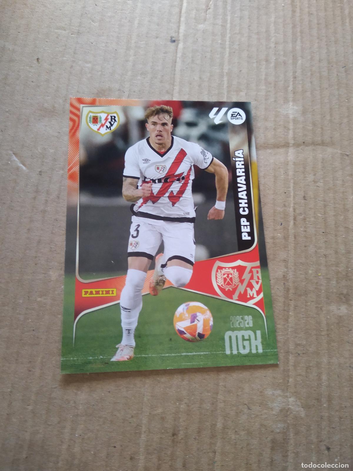 Cromos de f&uacute;tbol: 296 PEP CHAVARRIA RAYO VALLECANO CROMO FUTBOL PANINI LIGA MGKS 25-26 MEGACRACKS 2025-2026