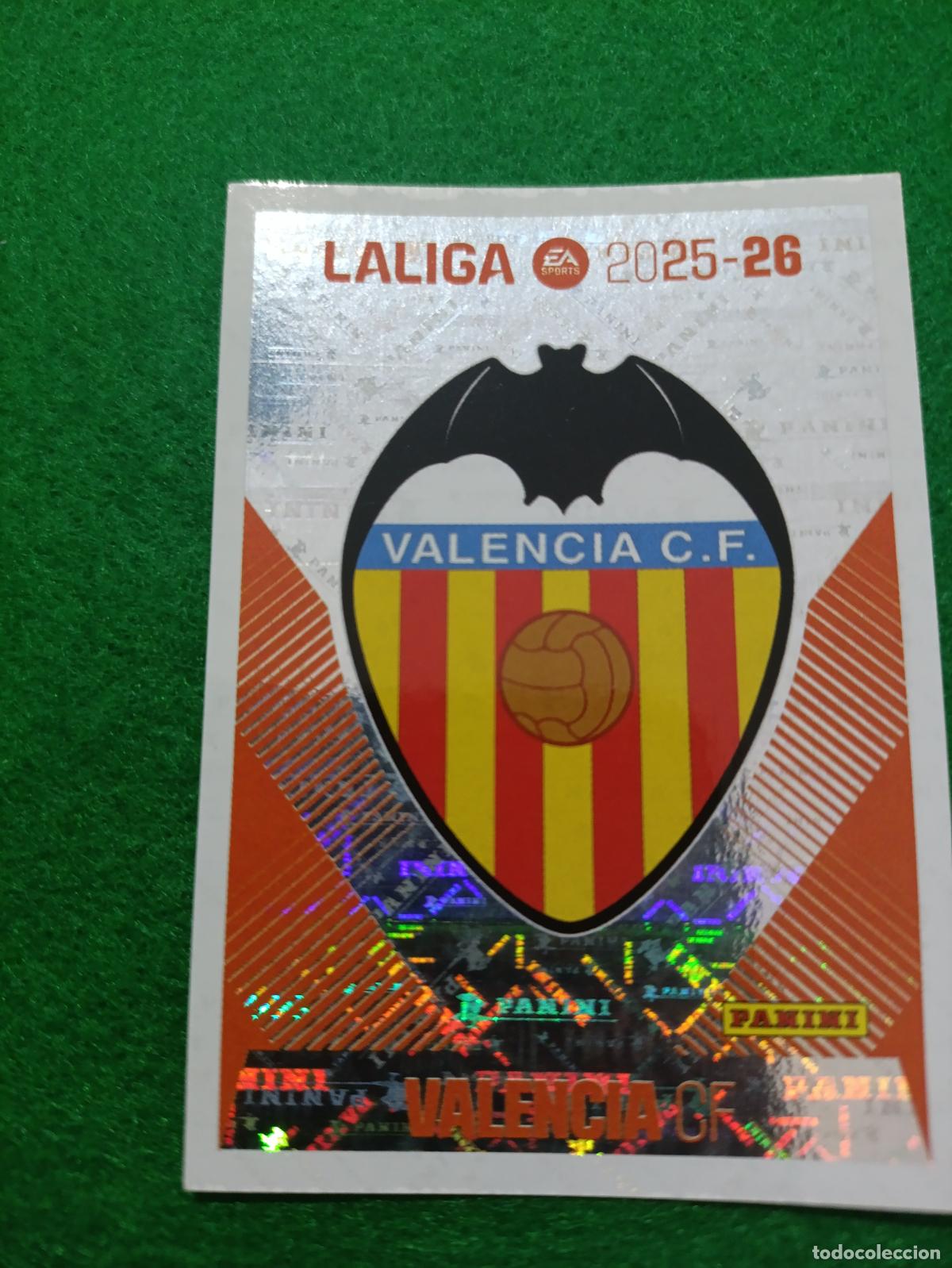 Cromos de f&uacute;tbol: LIGA ESTE 2025 2026 VALENCIA CF N&ordm;1 ESCUDO