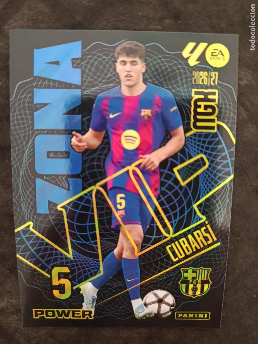Cromos de f&uacute;tbol: MGK 2026/27 MEGACRACKS PANINI. #391P CUBARS&Iacute; &rdquo;ZONA VIP POWER&rdquo;. FC.BARCELONA