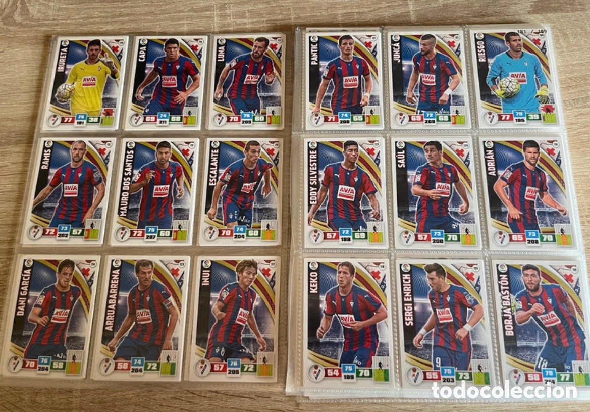 Cromos de f&uacute;tbol: EIBAR LOTE B&Aacute;SICO COMPLETO ADRENALYN 2015 2016 15 16 PANINI