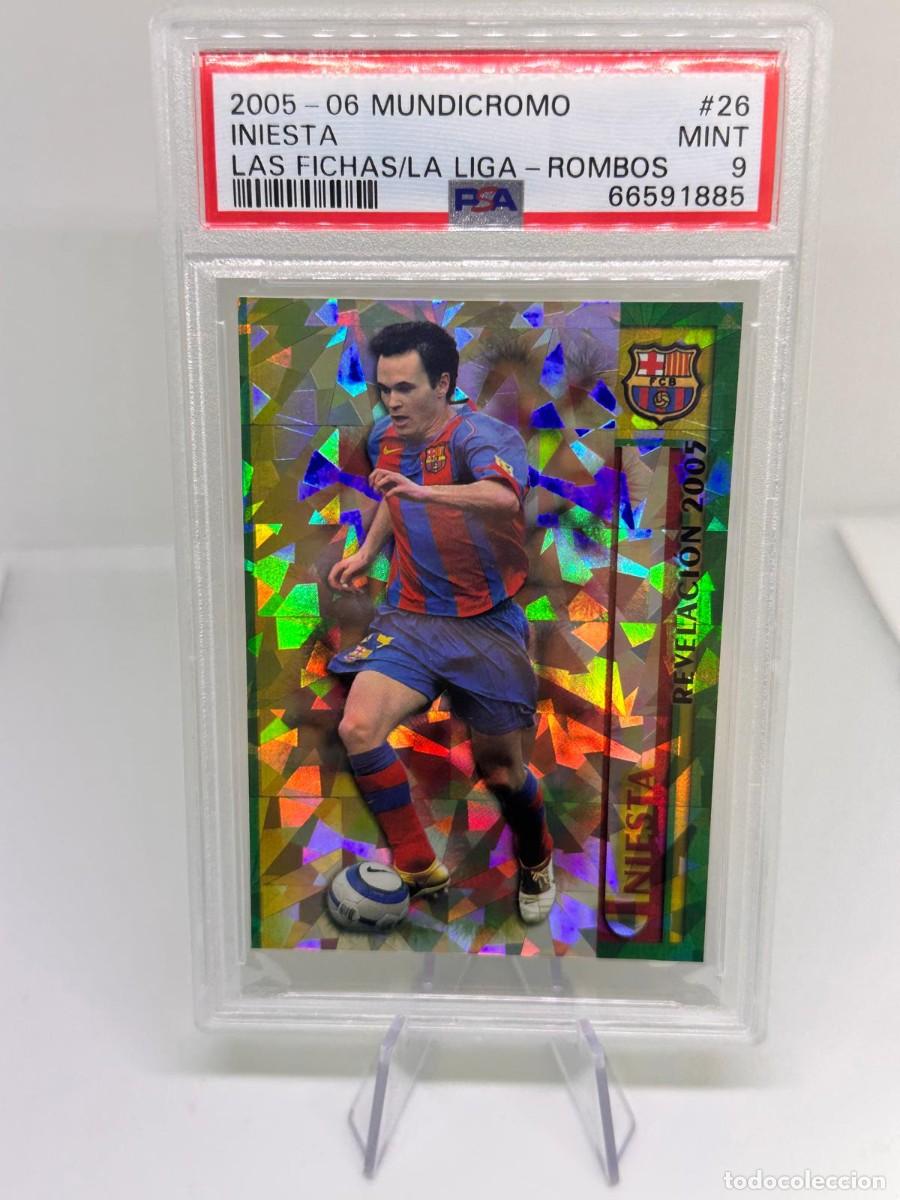 Cromos de f&uacute;tbol: Andres Iniesta #26 Mundicromo Las Fichas de la Liga Rombos 2005 06 PSA 9