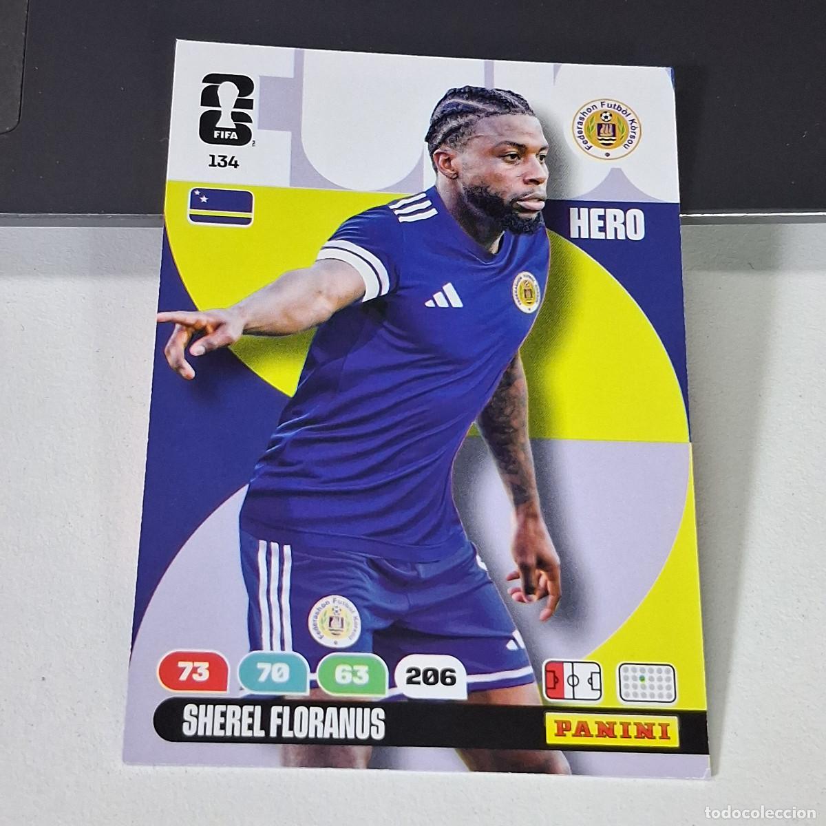 Cromos de f&uacute;tbol: B55 134 SHEREL FLORANUS CURAZAO CURACAO HERO HERO PANINI ADRENALYN FIFA WORLD CUP 26 2026 CARD