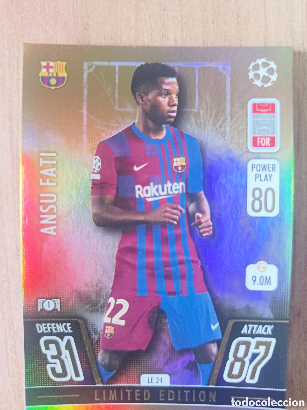 Cromos de f&uacute;tbol: LE 24 Ansu Fati limited edition CHAMPIONS LEAGUE MATCH ATTAX TOPPS 2021-2022 21-22
